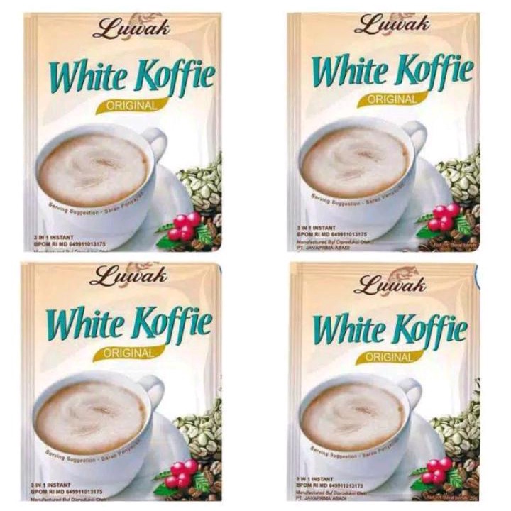 

ANEKA SNACK LUWAK WHITE KOFFIE KOPI SIAP SEDUH 5 PCS @20 20 GRAM