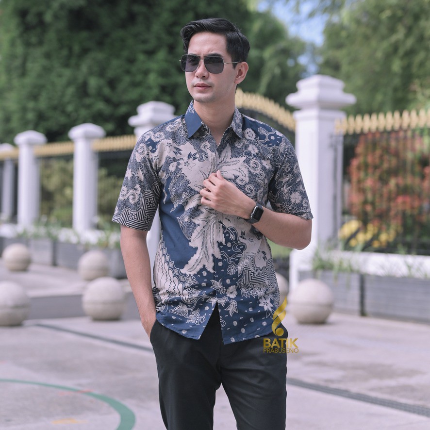 KEMEJA BAJU BATIK PRIA LENGAN PENDEK Prabuseno - Murai Batu Kemeja Batik Pria Lengan Panjang Slimfit