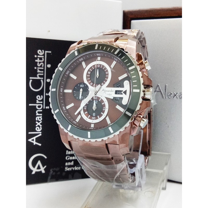 Jam Tangan Pria Alexandre Christie AC 6455 MC FBW Original Rantai
