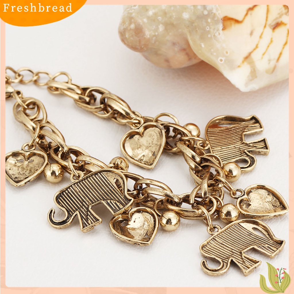 |Frebre Frebre| Gelang Kaki Adjustable Dengan Liontin Gajah Bahan Alloy Untuk Wanita