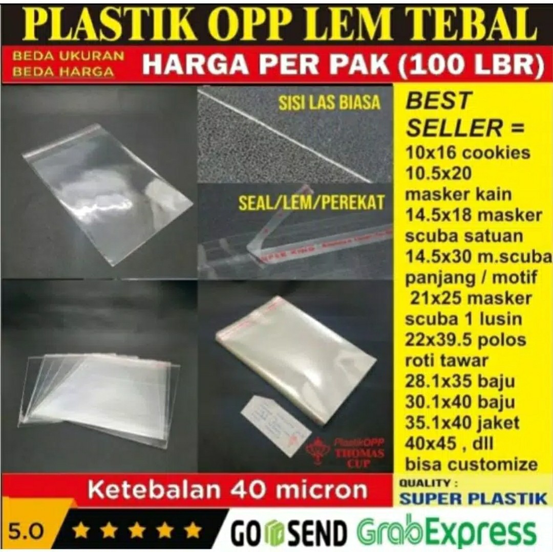 17 X 25 Cm Plastik Opp Tebal | Plastik Opp Seal | Plastik Kaca | Plastik Opp Lem Undangan