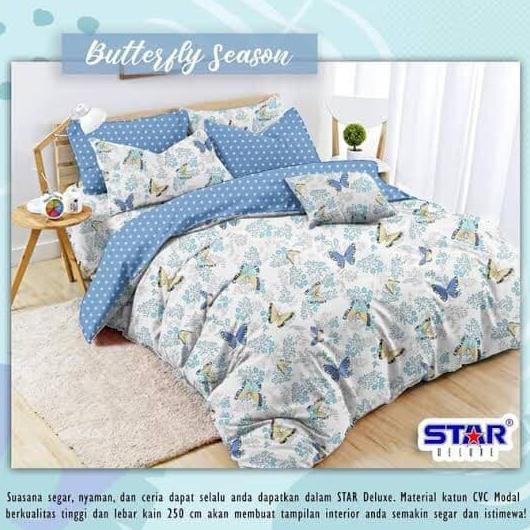Sprei Star/Elbhe/Esra Dll, Butterfly Season Uk Bed 180 Axcellastoreid