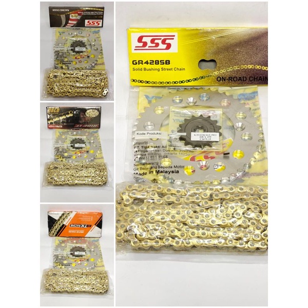 GEAR GIR SET/GIR 1 SET 428 SSS KLX 150 OLD KLK BF DTRACKER/ALL KLX 150 RANTAI GOLD/GEAR GIR SET KLX 