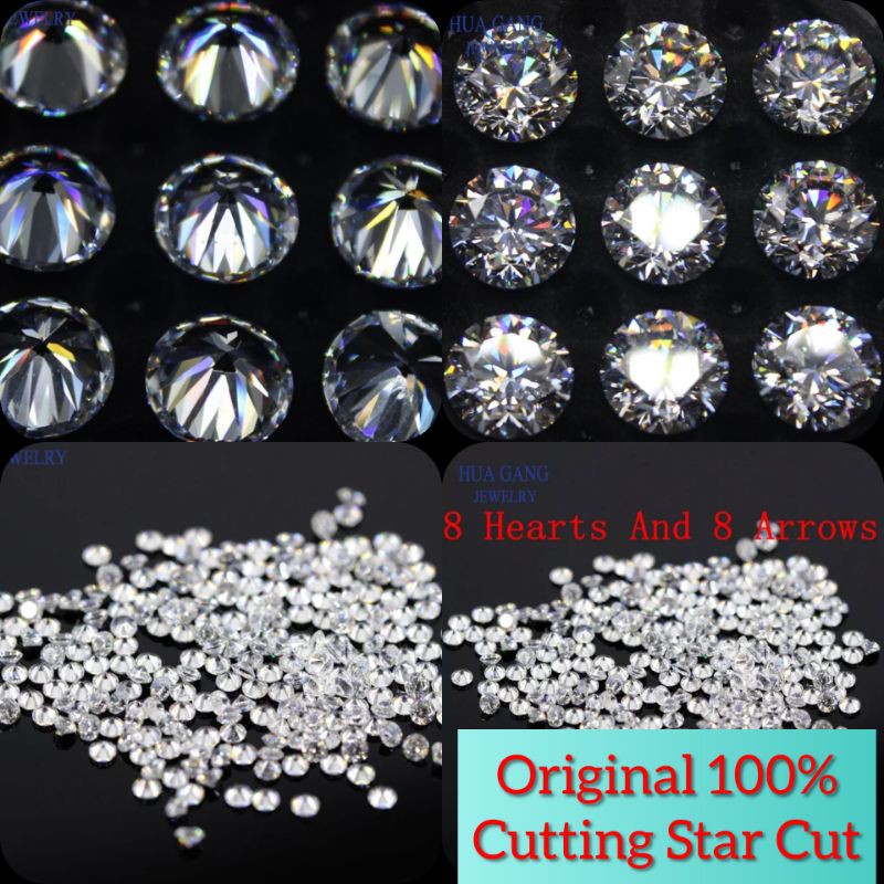 2.25 - 3.0MM (3pcs) A5 Quality Cubic Zirconia White