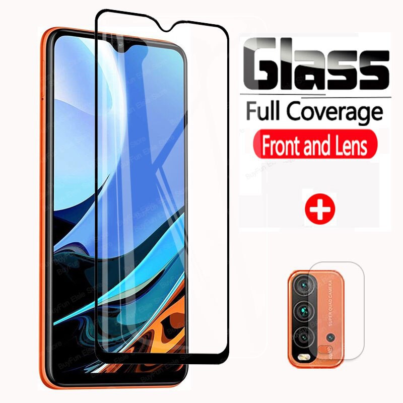 Pelindung Layar Tempered Glass Redmi 9T Paket 2 in 1