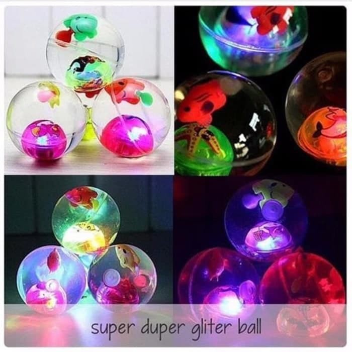 NON LED Super Duper Glitter ball water ball mainan bola bekel air NON LED