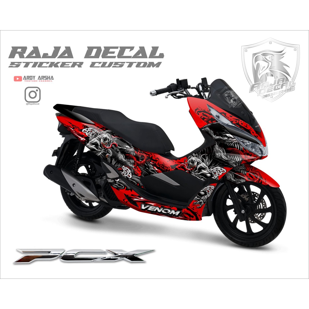 Decal Sticker Honda PCX 150 Fullbody - Dekal Sticker PCX 150 Custom Desain Venom Kode PCX 001