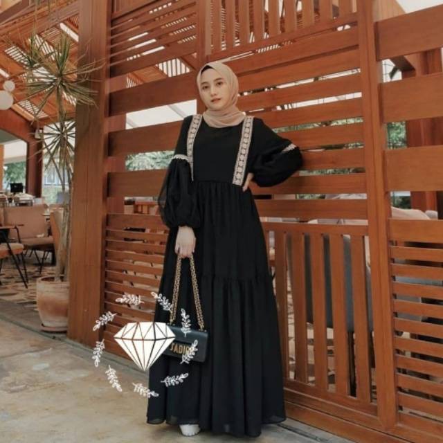 Gamis Remaja Maxy Yuyun Fasion Style Wanita Dress Muslim Pesta Kondangan Party Kekinian Terbaru 2021