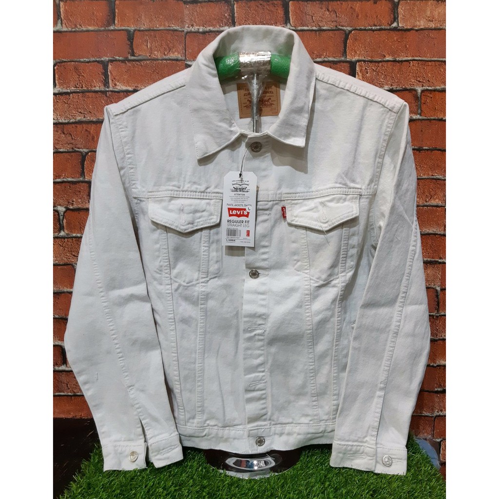 DIJUAL Jaket Jeans Pria Putih - Jaket Jeans Levis Pria - Jaket Pria Levis Putih Diskon