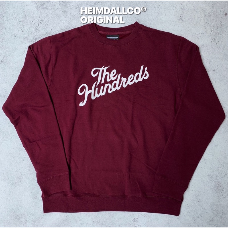 THE HUNDREDS FOREVER SLANT LOGO CREWNECK BURGUNDY ORIGINAL