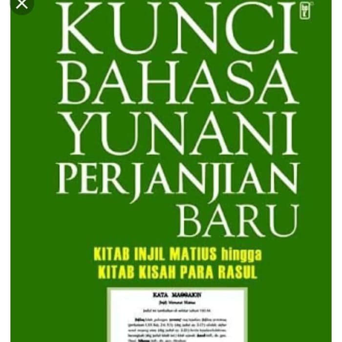 Jual Buku Kristen - KUNCI BAHASA YUNANI PERJANJiAN BARU Indonesia ...