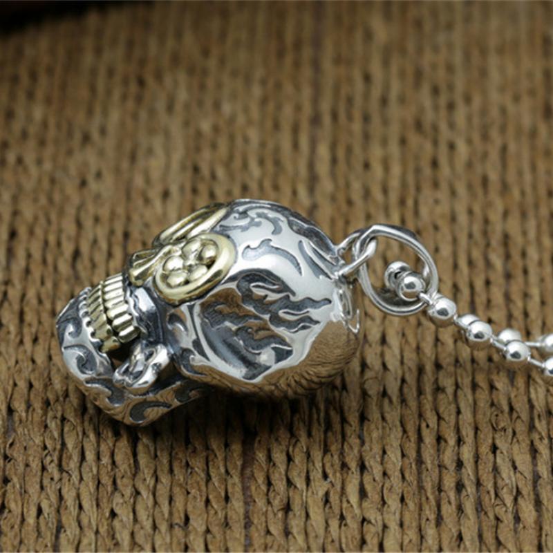 Men's Fashion Retro Design Skull Bite Key Pendant Rock Hip Hop Party Casual Jewelry