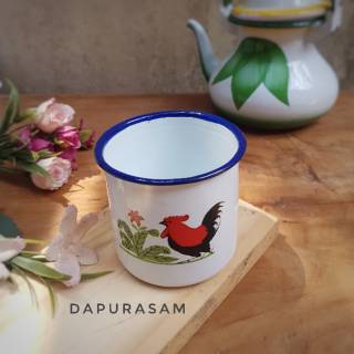 Gelas Enamel 7cm Karakter Tulisan Sablon Cangkir mug Gelas Enamel 7cm Karakter Tulisan Sablon Cangkir mug