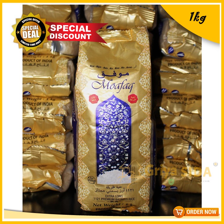 Beras basmati moafaq 1kg Asli moafaq basmati sella rice premium bukan abukass