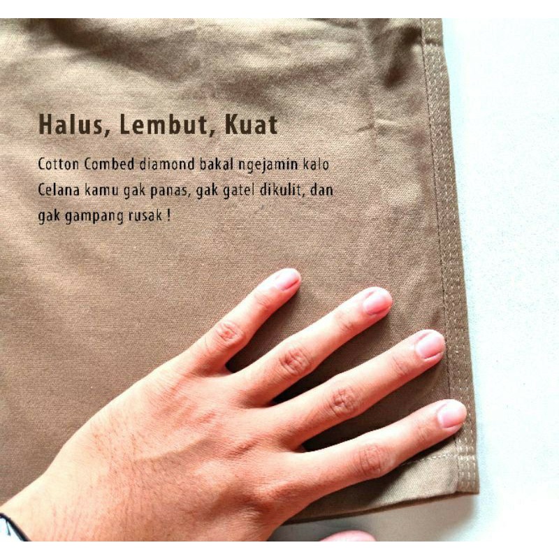 Celana Pendek Pria Chino Premium Jumbo Bige Size Bahan Melar Elastis