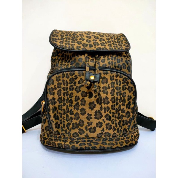 Tas Preloved Ransel Wanita motif leopard