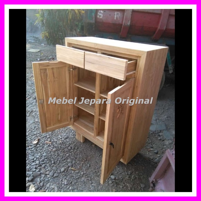 Lemari Hias Kecil Minimalis Kayu jati - Nakas Jati Mebel Jepara Murah