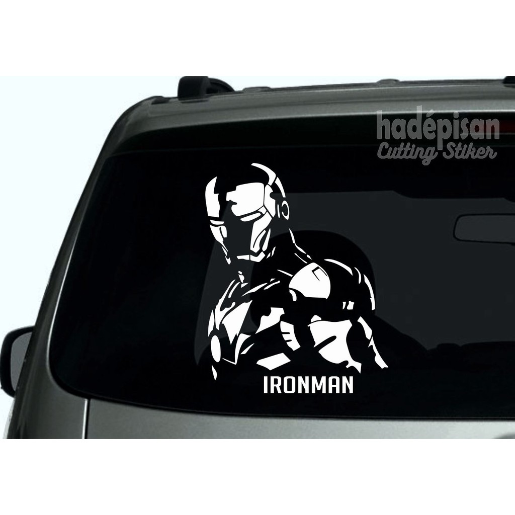 Stiker Mobil Cutting Sticker Kaca Belakang Mobil IRONMAN Shopee