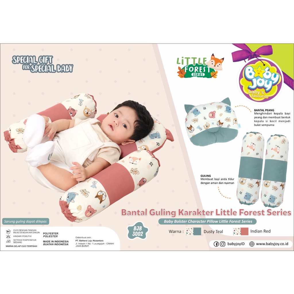 Bantal Guling Bayi Karakter Little Forest Baby Joy / BJB3002 / bantal guling bayi anti peyang / bantal guling bayi set / bantal guling bayi newborn