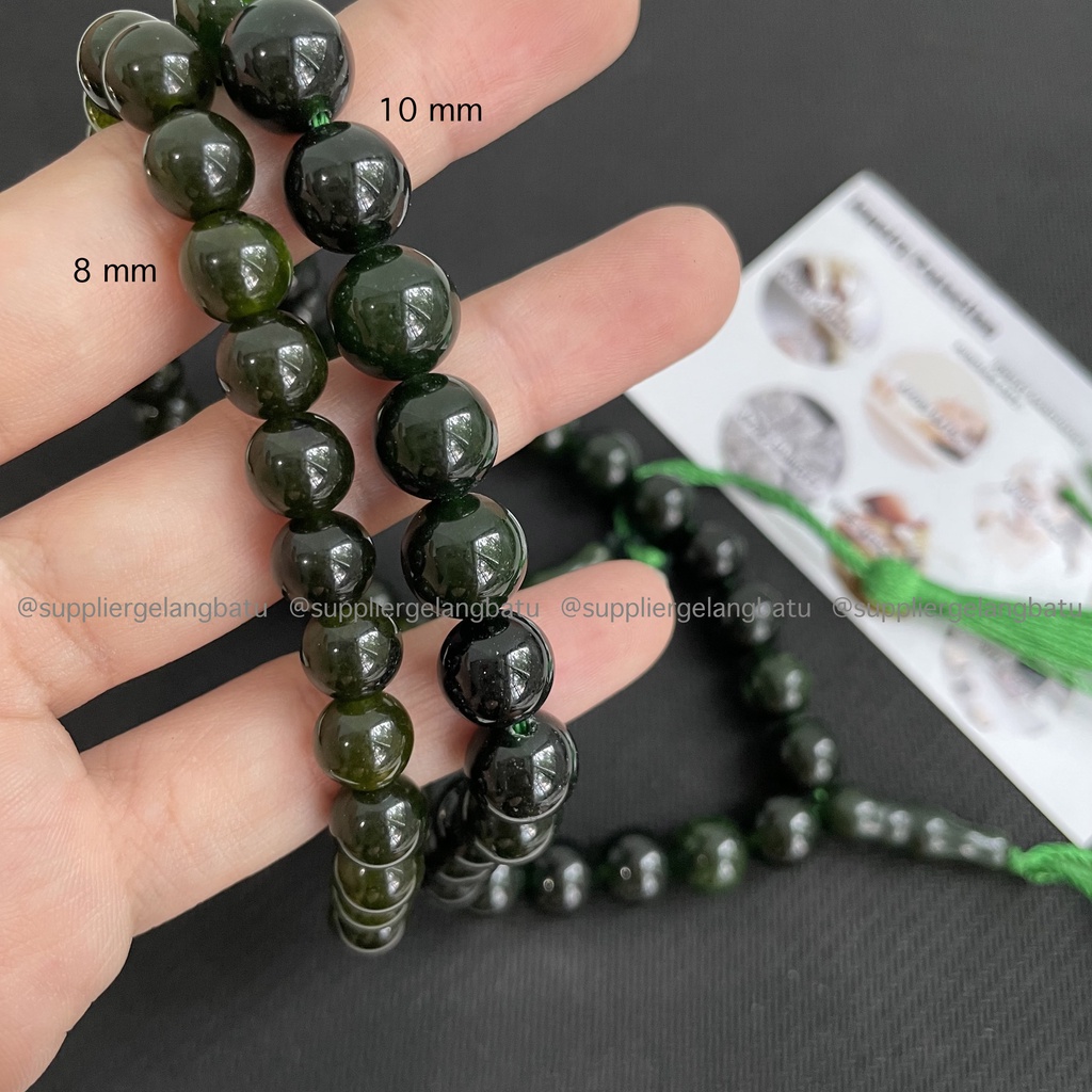 Tasbih tangan 33 butir black jade aceh batu alam natural original murah