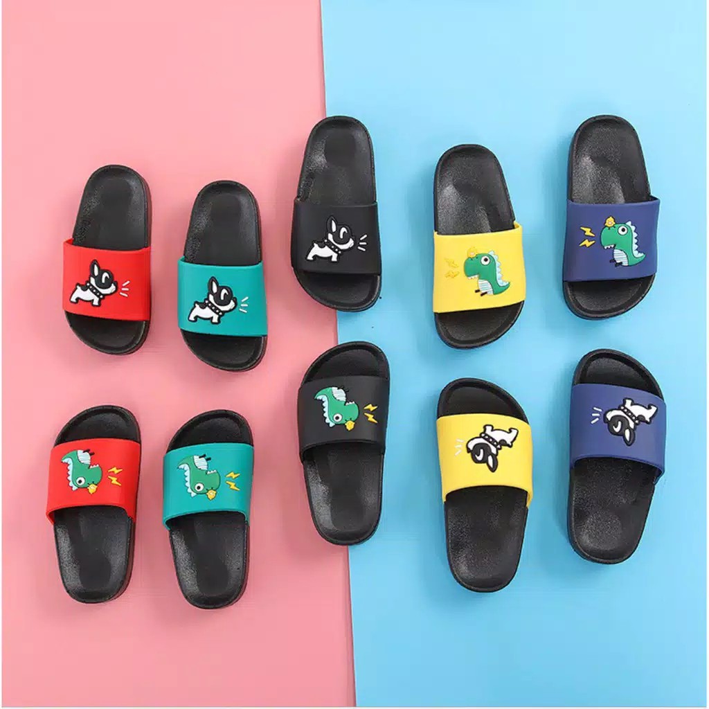 SANDAL DINO Sandal selop karet lucu anak, Sandal anak dino lucu