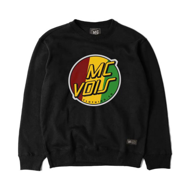 Crewneck Gambar Sablon Unisex Premium Distro Hitam Rasta