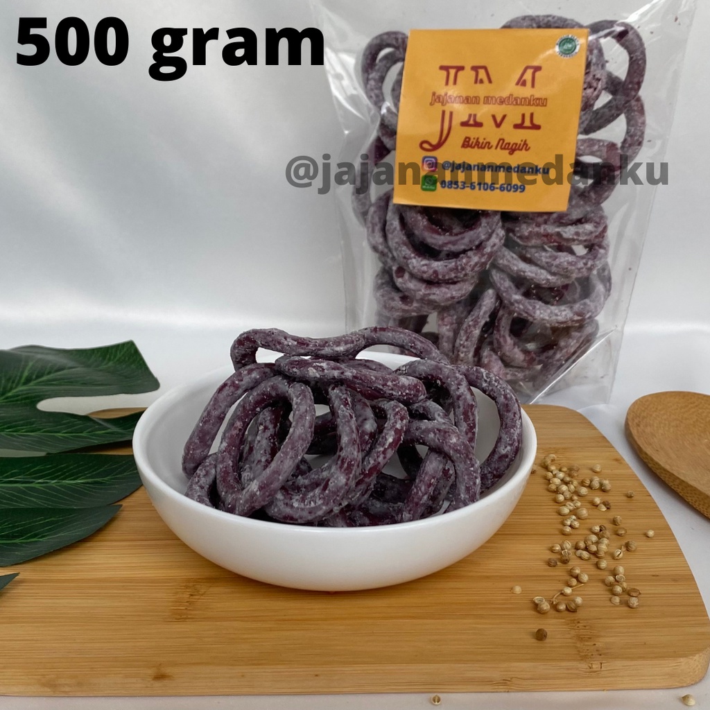 

Cemilan Kue Gelang Manis Kue Kolong 500 gr Snack Jajanan Medanku