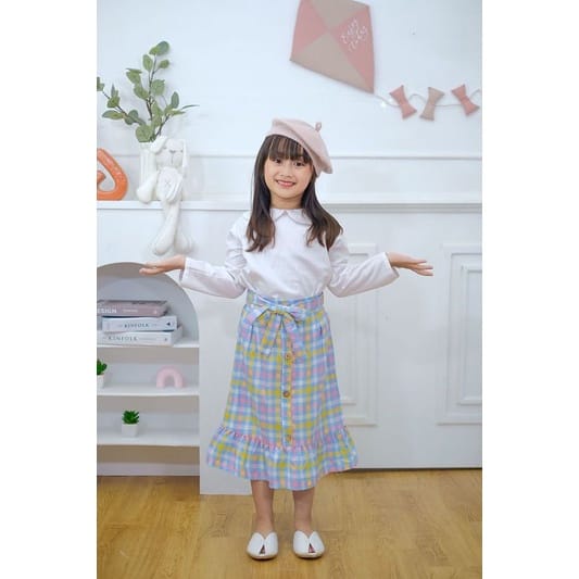 Setelan Rok Dan Kemeja Anak Cewek Sinna Skrit Neeca Kiddos Size 2 4 6 8 10 Tahun