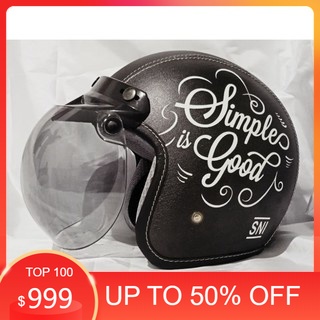 helm bogo retro wanita pria cewek sni murah kaca datar cembung original motif motor keren ori cowok 