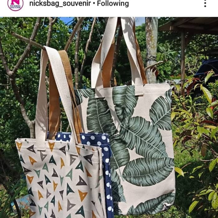 tas goodie bag canvas termurah pakai resleting