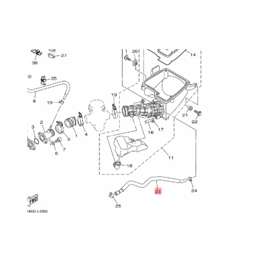 selang hawa udara kiri ke filter byson karbu original ygp 45p-e1166-00
