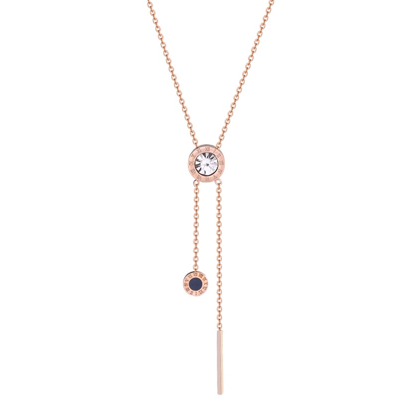 Kalung Choker Bahan Titanium Warna Rose Gold