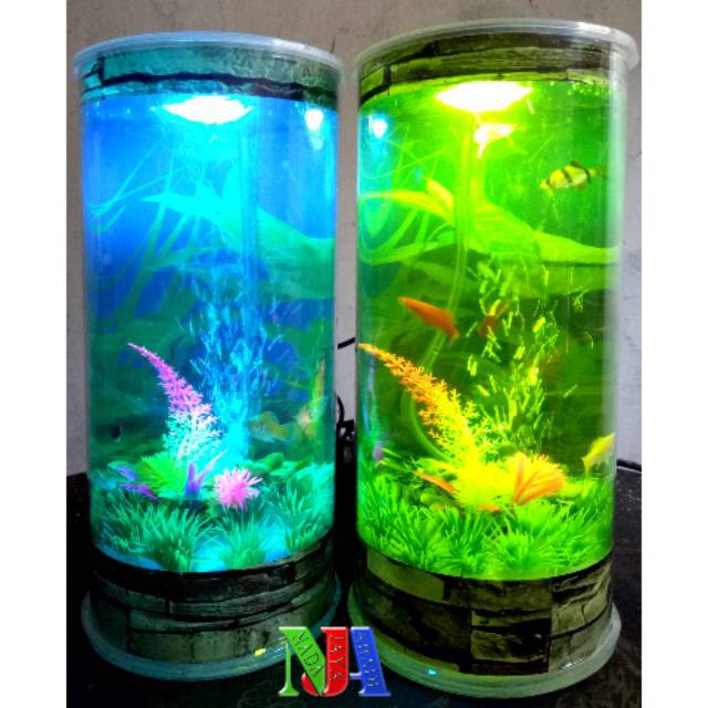 Aquarium Mini Tipe V2 33x15cm Plus Mesin Oksigen Wg Aquarium