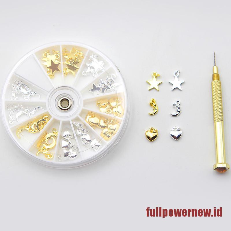 【COD】24Pcs Mixed Gold Rhinestones Nail Charms Dangle Piercing Hand Drill Hole