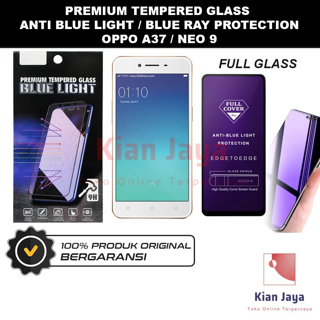 Tempered Glass Oppoo A37 Neo 9 Anti Blue Light Hp Temper Anti Gores