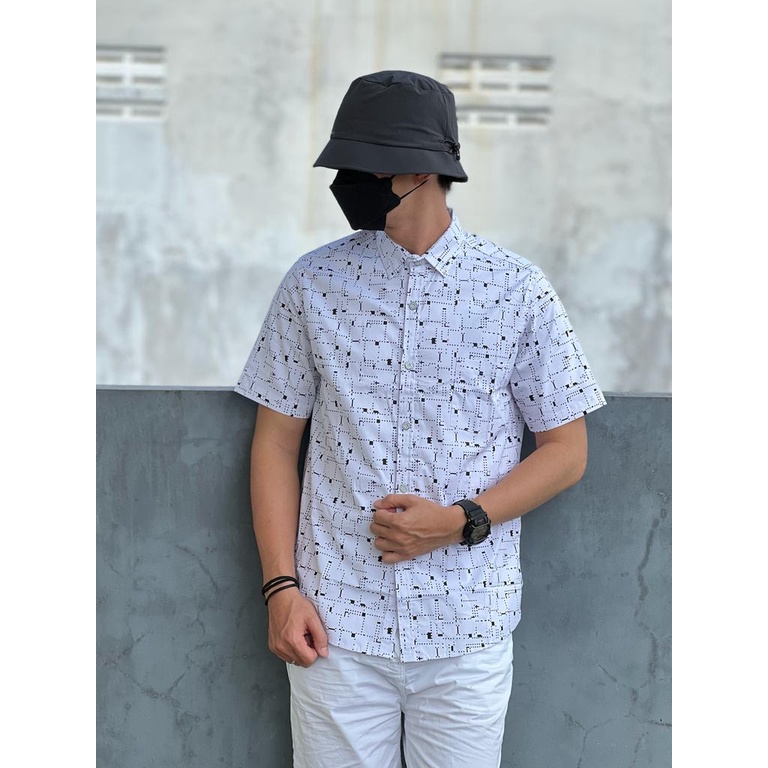 AMSPRO kemeja pria / kemeja casual / kemeja motif / kemeja printing / kemeja kerja Pd-49