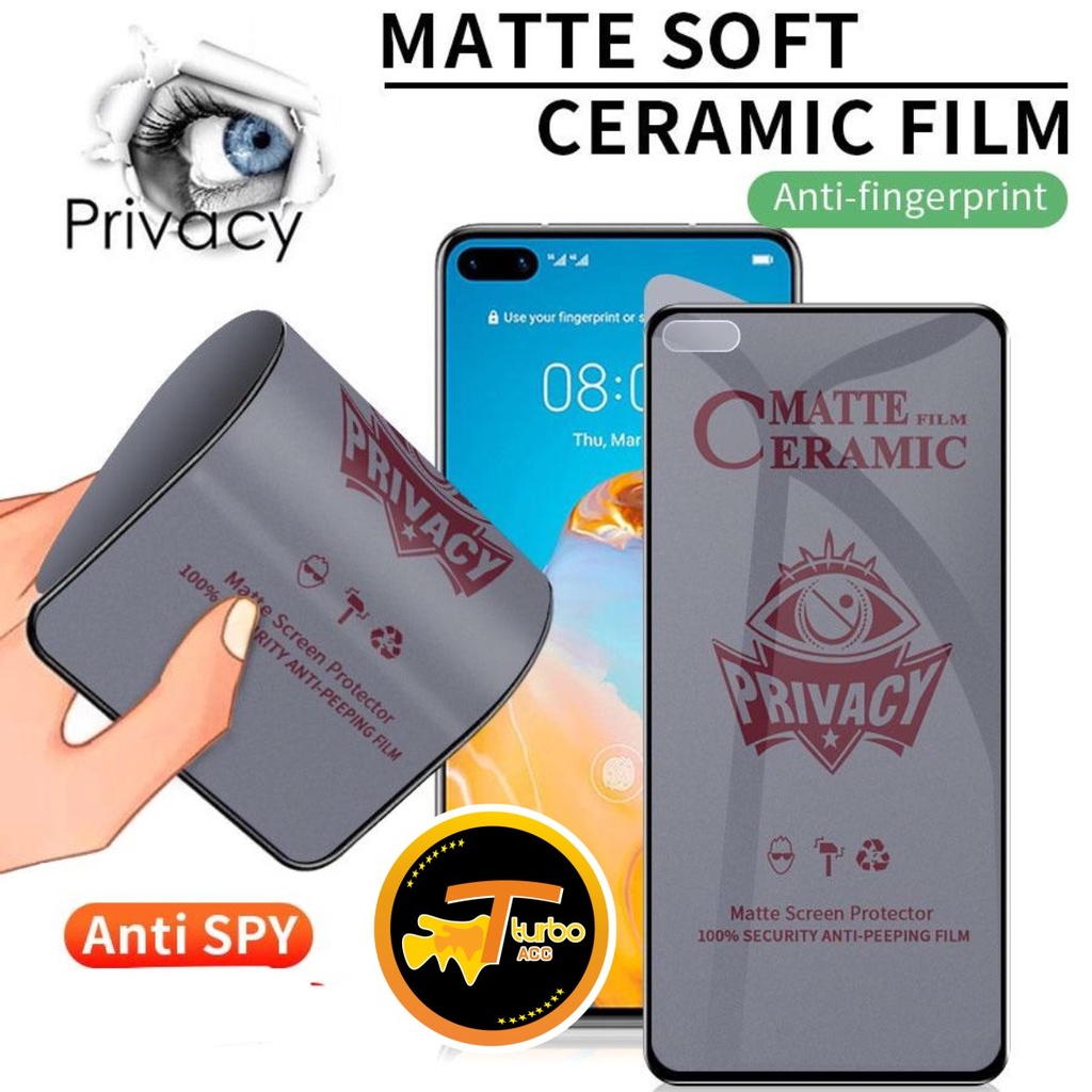 Tempered Glass SPY Matte Keramik vivo y51 2020 y81 y83 V15  TG Ceramik Anti Gores Pelindung Layar Te