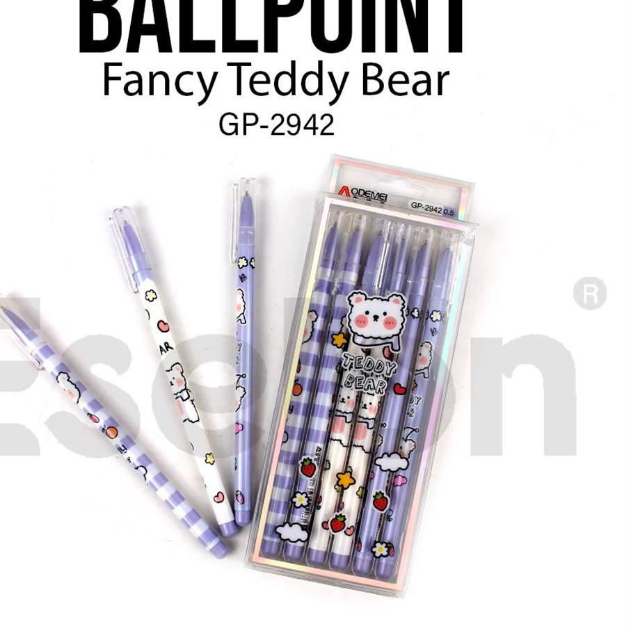 

Terbaru - 12pcs Pulpen Gel Teddy Bear 2942 / 1pack Pulpen Gel Fancy ✓