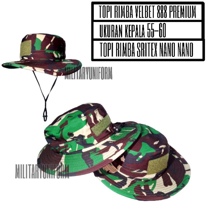 Topi rimba loreng tni ad topi rimba kawat malvinas/kasad