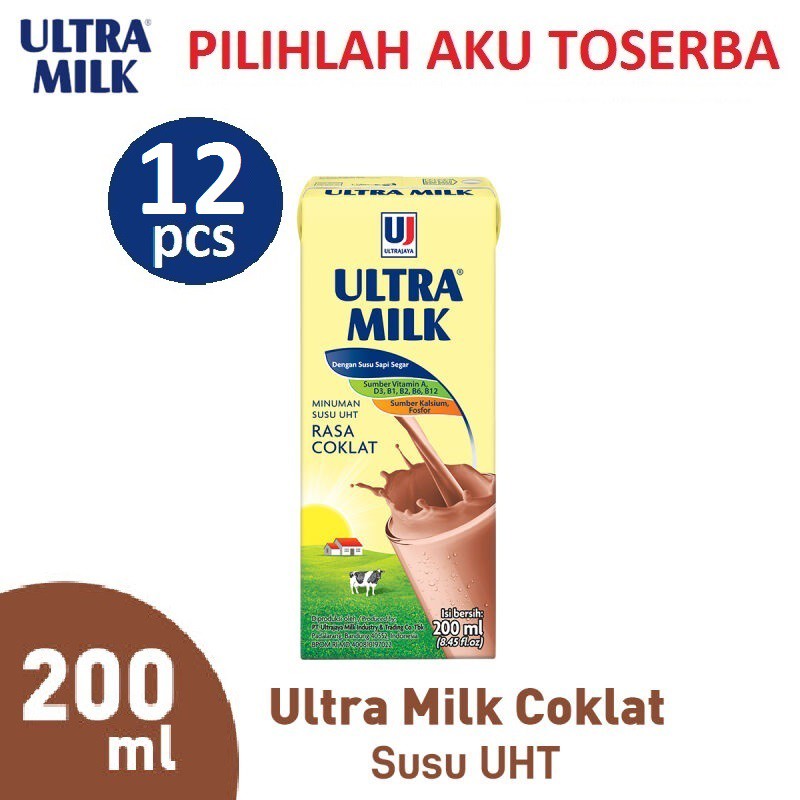Susu Ultra Coklat (Cokelat) - 200 ml - (HARGA 12 PCS)