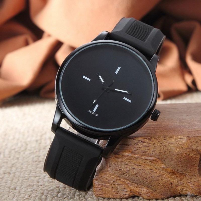 Jam Tangan Pria Wanita Analog Bulat Fashion Korea Terbaru Strap Silikon