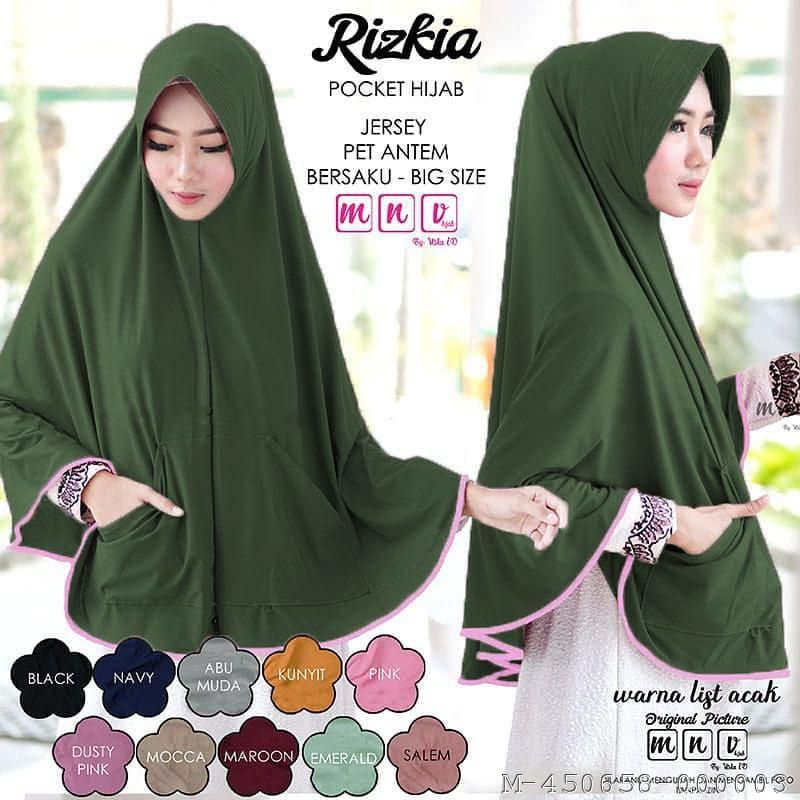 hijab wanita saku jumbo HYGET JERSEY VYLI-059 jilbab
