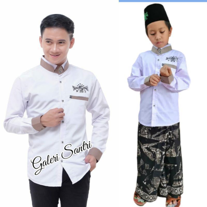 Baju Koko Couple Ayah Anak, Kemko Ayah Anak, Couple Koko Kemeja Kemko NU