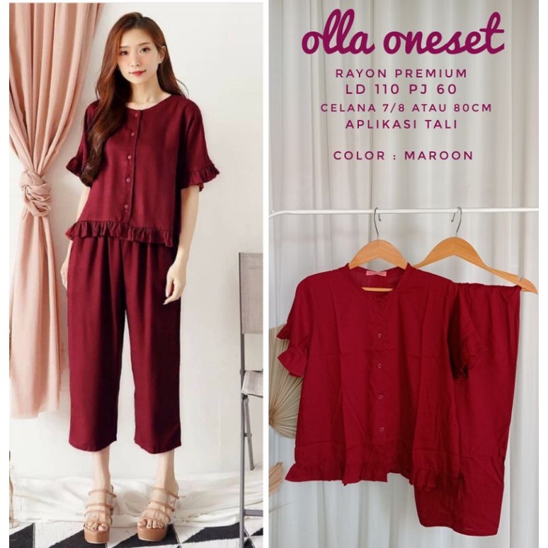 TERBARU BISA COD OLLA ONESET STELAN BAJU DAN CELANA KEKINIAN TERLARIS MATT KATUN RAYON