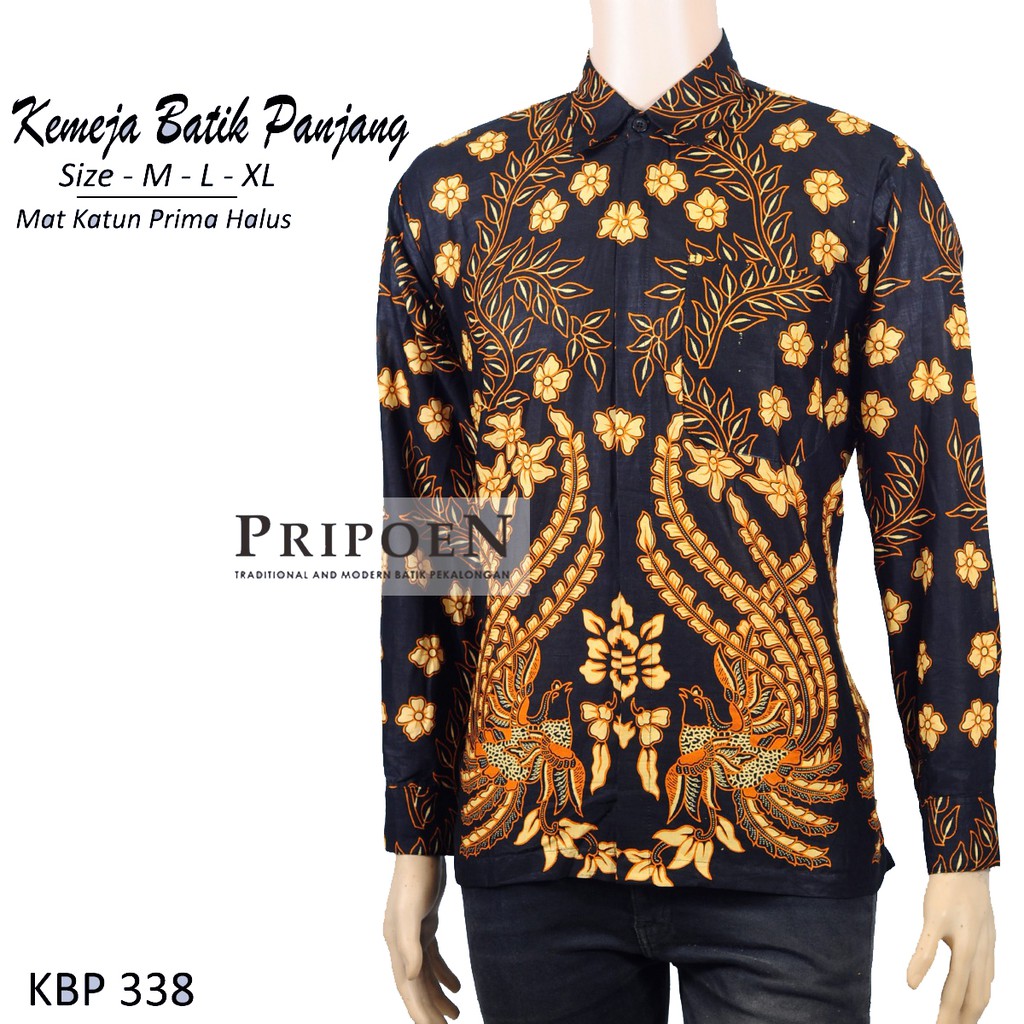 Pripoen Batik KBP326 BAJU BATIK PRIA LENGAN PANJANG GARUDA JOKOWI