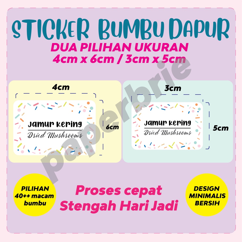 Sticker bumbu dapur motif lucu cute stiker bumbu garam lada stiker gulA