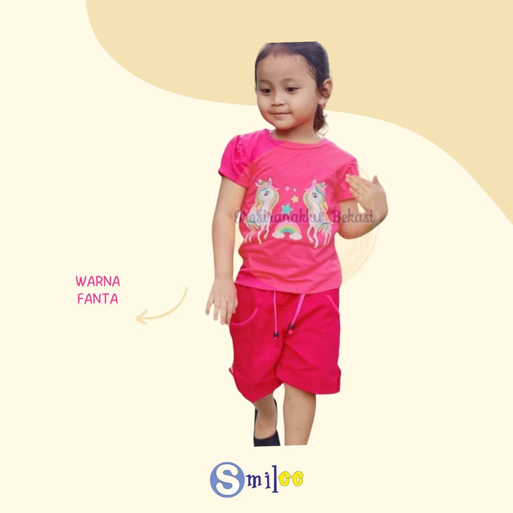 Setelan Anak Cewe Pink Fanta Kudapony Size 1-3Tahun Murah