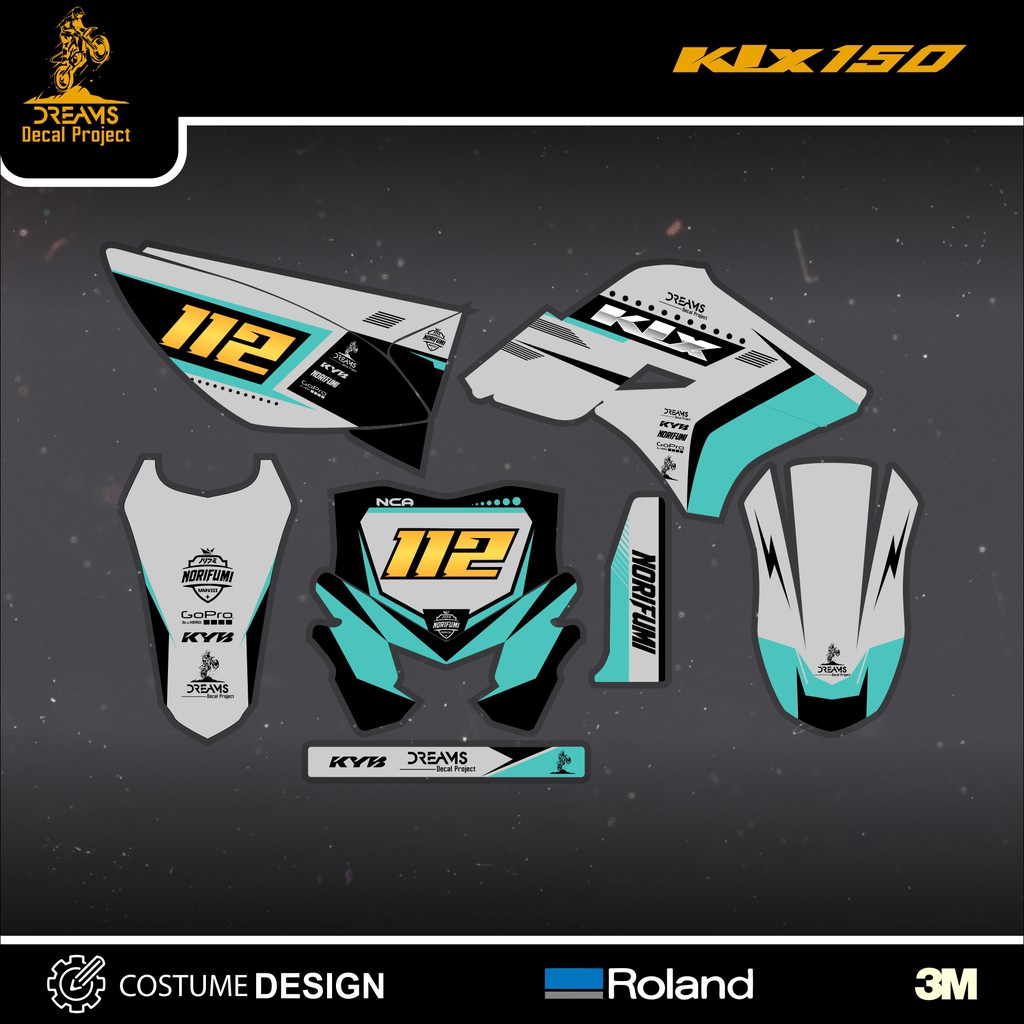 Decal KLX 150 OLD Abu Stabilo