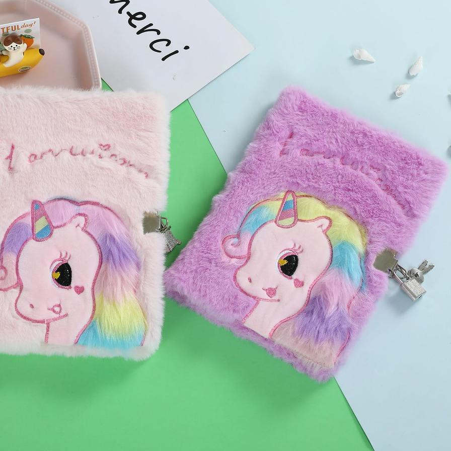 

Buku Tulis Agenda diary Unicorn Fur A5 Ada Gembok Notebook Bulu Unicorn Anak Import Berkualitas Kado Ultah Anak Keren