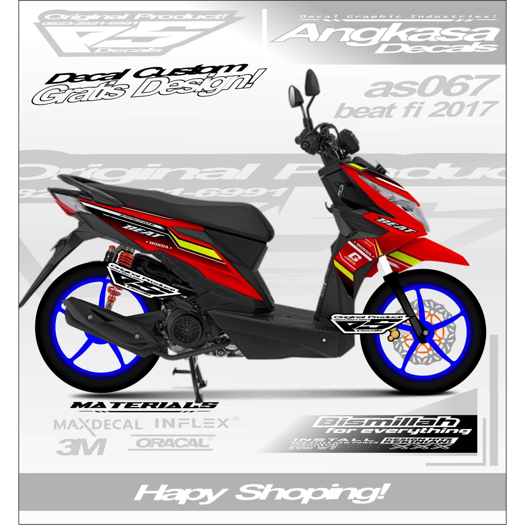 AS067 DECALS STIKER FULLBODY CUSTOM MOTOR BEAT  STREET 2017